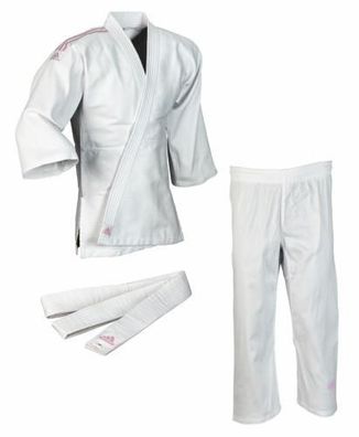 Judoanzug Adidas Club J350 weiß mit pinken Schulterstreifen