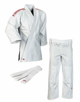 Judoanzug Adidas Club J350 weiß mit roten Schulterstreifen