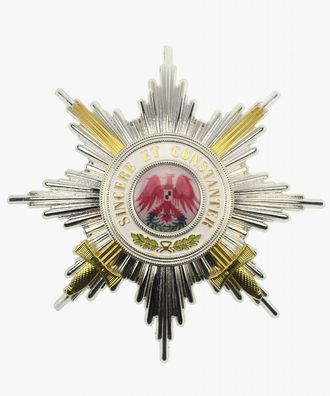 Preußen Roter Adler Orden Bruststern 1. Klasse mit Schwertern 1854 - 1918