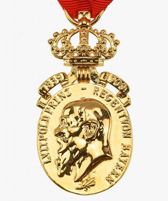 Bayern Prinzregent Goldene Luitpold Jubiläumsmedaille mit Krone und Jahreszahlen 1839