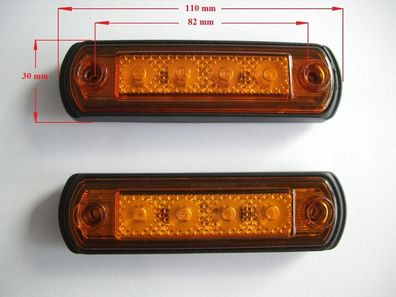 LED Markierungsleuchte Umriss Positions Begrenzungsleuchte Orange 2 stück 1 Paar