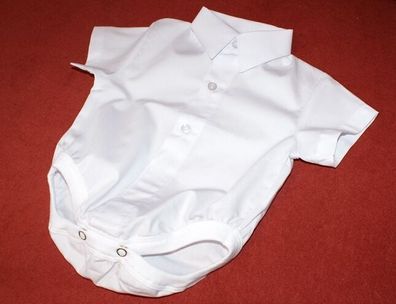 Nr.0HM1hk6) Gr.86 Kurzarm BODY-HEMD Babyhemd Bodyhemd Sommerhemd IN WEISS -NEU