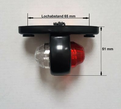 Begrenzungs Umrißleuchte Umrissleuchten Traktor Leuchte Rot + Weiß LED 12V 24V
