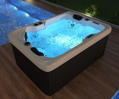 Outdoor Whirlpool Hot Tub weiß mit 41 Massage Düsen + Heizung + Ozon für 2 Personen