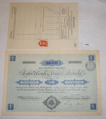 Aktie 40 Schilling Österreich Credit Anstalt für Handel und Gewerbe 1926