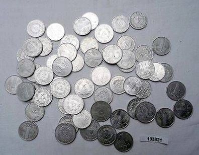 60 Kleinmünzen DDR nur 1 und 2 Mark Stücke Aluminium