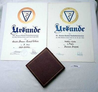 Sieger-Medaille III: Henner-Henkel-Gedächtnisturnier Erfurt 1965 + Urkunde