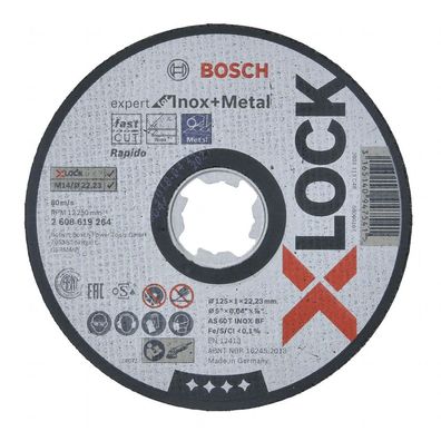 Bosch X-LOCK Trennscheibe 125x1x22,23 mm for Inox and Metal für Winkelschleifer