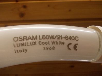 60 w watt 60w OSRAM L60W/21-840C LumiLux Cool White Italy z968 CE 40cm RingLampe