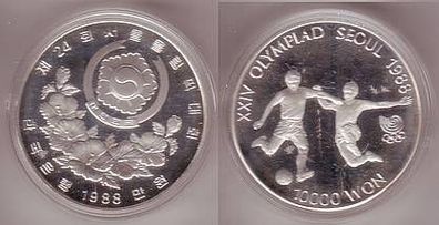 10000 Won Silber Münze Südkorea 1988 Olympiade Seoul Fussball
