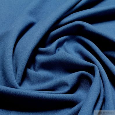 0,5 Meter Stoff Baumwolle Elastan French Terry blau Sommer Sweat Jersey