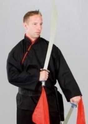 Kung Fu Jacke schwarz/ rot