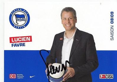 Lucien Favre Hertha BSC Berlin 2008-09 Autogrammkarte + A45756