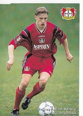 Sebastian Helbig Bayer Leverkusen 1997-98 Autogrammkarte + A45937 OU