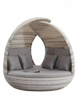 Liegeinsel Piccadilly Lounge white wash Polyrattan Gartenliege Sonnenliege Liege