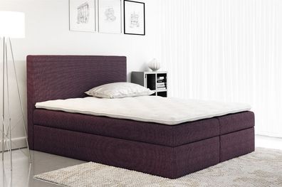 Boxspringbett Schlafzimmerbett KELIS Webstoff Violett 140x200cm