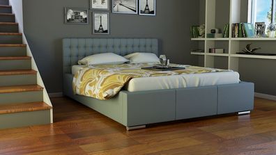 Polsterbett Bett Doppelbett DAMASO 200x200cm inkl. Bettkasten