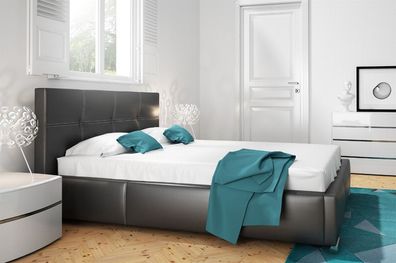 Polsterbett Bett Doppelbett TIMUR Kunstleder Schwarz 160x200cm