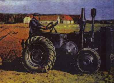 268 - Traktor mit Holzvergaser, Blechschild