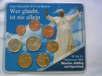 Original Sonder KMS BRD 2006 Papst Benedikt XVI. Besuch in Bayern 2006