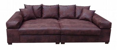Big Sofa Couchgarnitur Megasofa Riesensofa GULIA -Gobi 4 Vintage-Braun