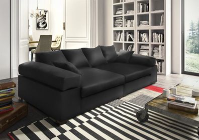Big Sofa Couchgarnitur Megasofa Riesensofa AREZZO - Kunstleder Schwarz