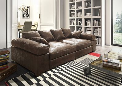Big Sofa Couchgarnitur Megasofa Riesensofa AREZZO - Vintage Braun