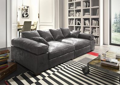 Big Sofa Couchgarnitur Megasofa Riesensofa AREZZO - Vintage Schwarz