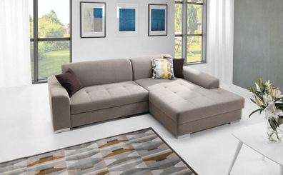 Ecksofa Schlafsofa SPLIT Beige Ottomane Rechts