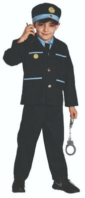 Rubies 12908 - Blauer Polizist, Kinder Kostüm, 3 tlg Polizei-Anzug Gr. 104 - 152