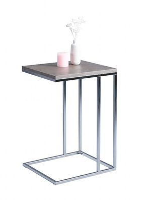 Beistelltisch Tisch RINO 38x43 cm Dekor Keramikoptik Gestell verchromt