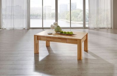 Couchtisch Tisch NICO Eiche vollmassiv / Echtholz 120 x 80 cm