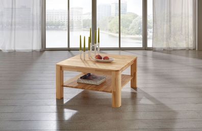 Couchtisch Tisch FRED Buche vollmassiv / Echtholz 100 x 100 cm