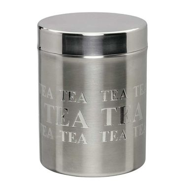 Tea - Stülpdeckeldose, Edelstahl, mit Lasergravur