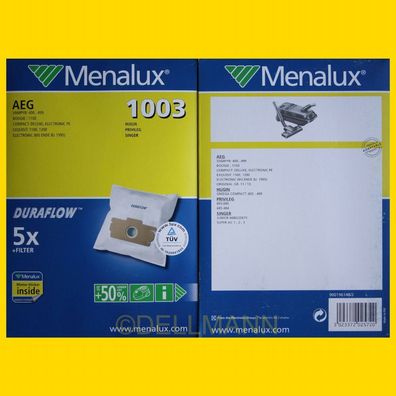 2 Pakete Menalux 1003 Duraflow Staubsaugerbeutel - 10 Beutel frei Haus DHL-Paket