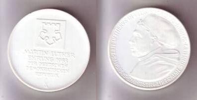 seltene weiße DDR Porzellan Medaille Martin Luther Ehrung 1983