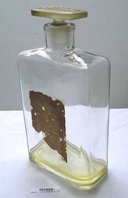 uralte dekorative Glas-Flasche Badezusatz "LAVANTE" Lavendel Paris um 1920