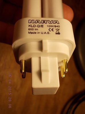 NARVA KLD-D/ E 10w/840 600 lm CE Made in U.A.E. 4 Stifte Pin Pins Metallstifte Lampe