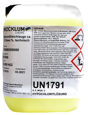 Antisept C13 (Natronbleichlauge) ca. 13% Chlor, technisch 10 Liter