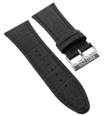 Festina > Uhrenarmband 23mm Lederband schwarz Krokoprägung > F20464