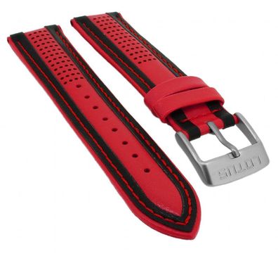 Lotus 18592 > Uhrenarmband 22mm rotes Lederband Lochmuster > 18592/3