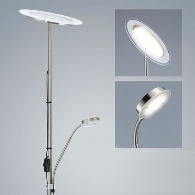 LED Stehleuchte Metall Glas Decken-Fluter Steh-Lampe schwenkbar