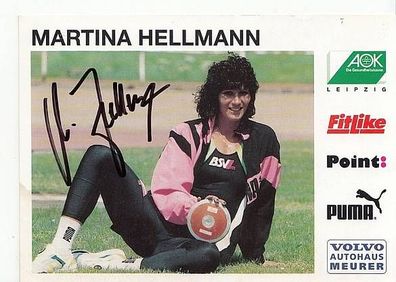 Martina Hellmann Autogrammkarte Original Signiert Leichathletik + A46421