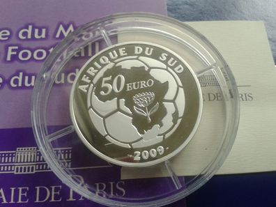 Original 50 euro 2009 PP Frankreich Fussball WM Südafrika 155,5g 5 Unzen 5 oz. Silber
