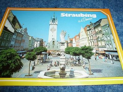 3899 / Ansichtskarte- Straubing -- an der Donau Ludwigsplatz