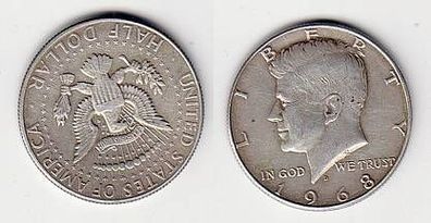 1/2 Dollar Silber Münze USA Kenedy 1968