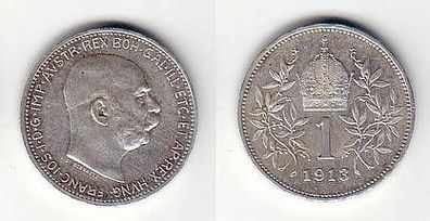 1 Krone Silber Münze Österreich 1913
