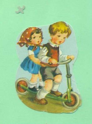 Neutrale Karte Kinder auf einem Roller