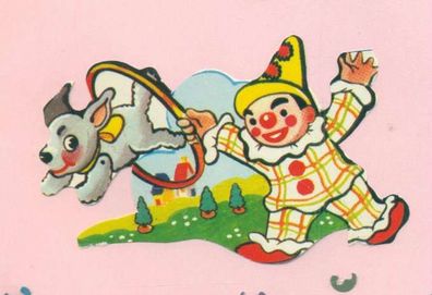 Neutrale Karte Clown mit Hund