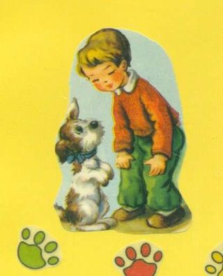 Neutrale Karte Junge mit Hund